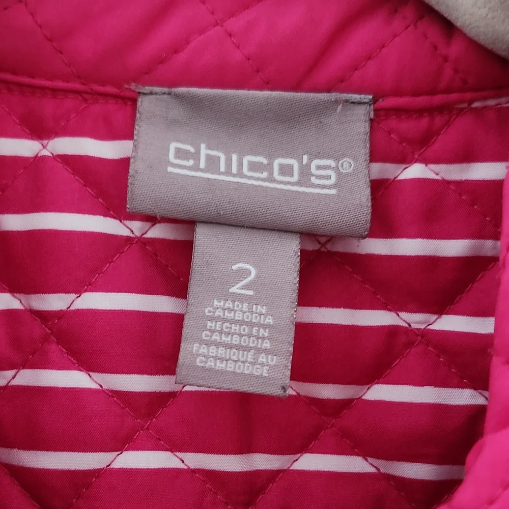 Chico's Fuchsia Quilted Jacket - Picture 6 of 7
